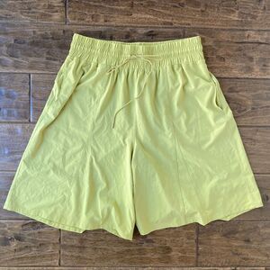 Free People Movement Women's Medium Long Shorts Yellow Loose